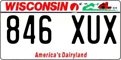 WI license plate 846XUX