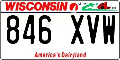 WI license plate 846XVW