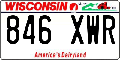 WI license plate 846XWR