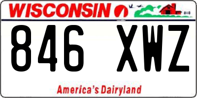 WI license plate 846XWZ