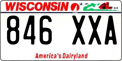 WI license plate 846XXA