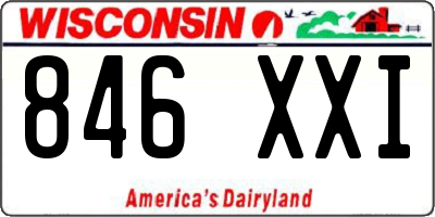 WI license plate 846XXI