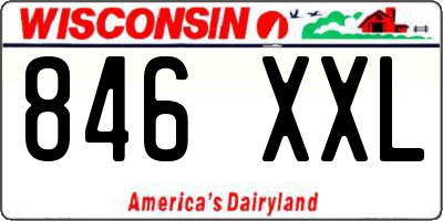 WI license plate 846XXL