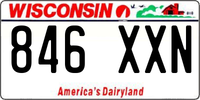 WI license plate 846XXN