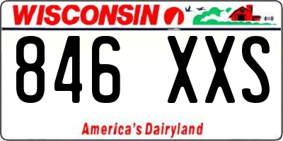 WI license plate 846XXS