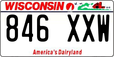 WI license plate 846XXW
