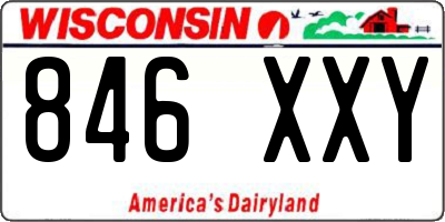 WI license plate 846XXY