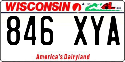 WI license plate 846XYA