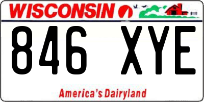 WI license plate 846XYE