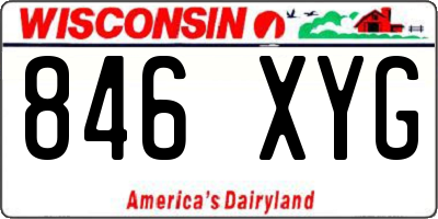WI license plate 846XYG
