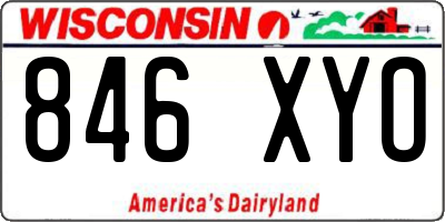 WI license plate 846XYO
