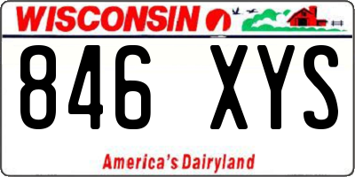 WI license plate 846XYS