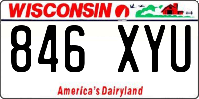 WI license plate 846XYU