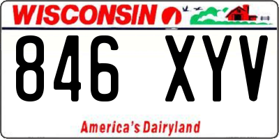 WI license plate 846XYV