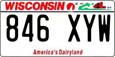 WI license plate 846XYW