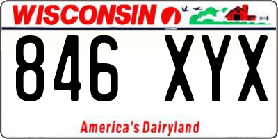 WI license plate 846XYX