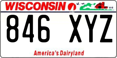 WI license plate 846XYZ