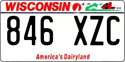 WI license plate 846XZC