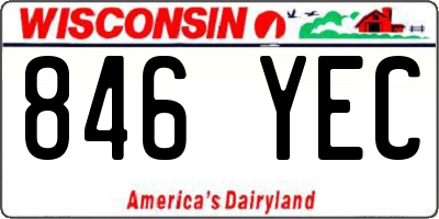 WI license plate 846YEC