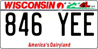 WI license plate 846YEE