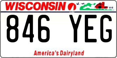 WI license plate 846YEG