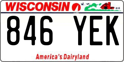 WI license plate 846YEK