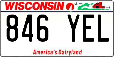 WI license plate 846YEL