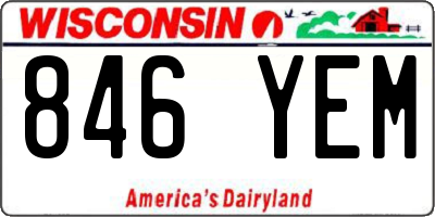 WI license plate 846YEM
