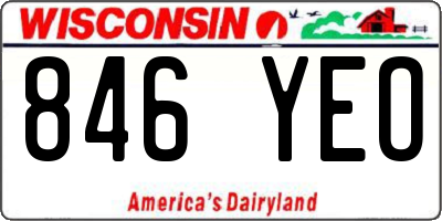 WI license plate 846YEO