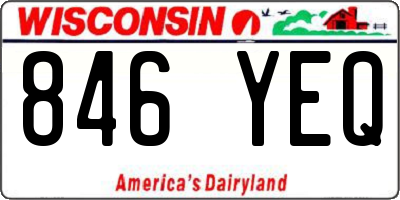 WI license plate 846YEQ