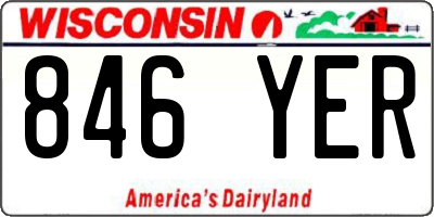 WI license plate 846YER