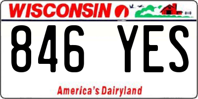 WI license plate 846YES