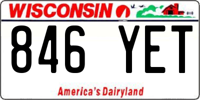 WI license plate 846YET
