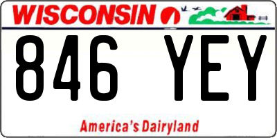 WI license plate 846YEY