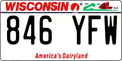 WI license plate 846YFW