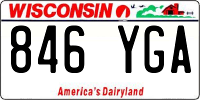 WI license plate 846YGA