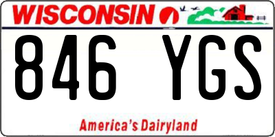 WI license plate 846YGS