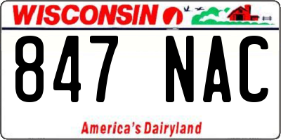 WI license plate 847NAC