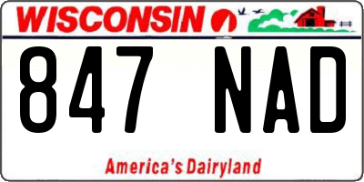 WI license plate 847NAD