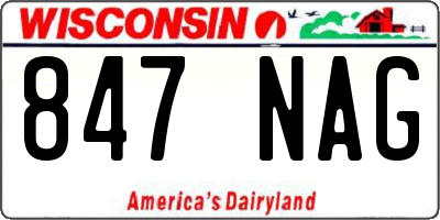 WI license plate 847NAG