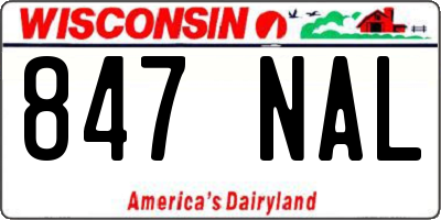 WI license plate 847NAL