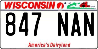 WI license plate 847NAN