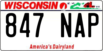 WI license plate 847NAP