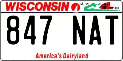 WI license plate 847NAT