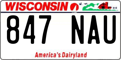 WI license plate 847NAU