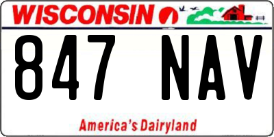 WI license plate 847NAV