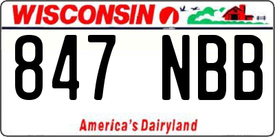 WI license plate 847NBB