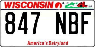 WI license plate 847NBF