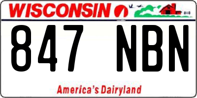 WI license plate 847NBN