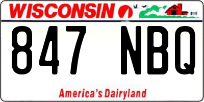 WI license plate 847NBQ